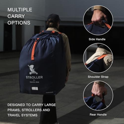 Huckaboo XL Stroller Travel Bag - Extra Large Pushchair and Pram Bag for Airplane, Navy — view 4