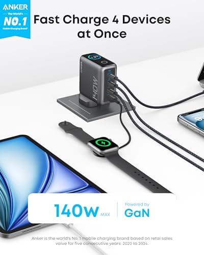 Anker 140W Max 4-Port GaN Charging Blocks,Smart Display for MacBook Charger — view 2