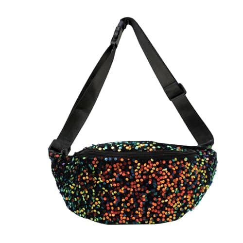 XSDSLS Bum Bag Sequins Women's Bum Bag Hip Bag Shiny Shoulder Bag Crossbody Bag Belt Bag Fanny Pack for Travel Festival Party Everyday Life (Colorful)