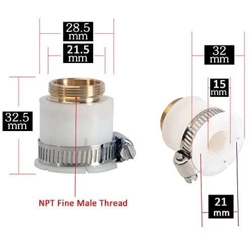 Tap Water Filter Faucet Adapter, Universal Silicone Faucet Aerator Adapter for No Thread Old Fashion Faucet Tap Connector — view 2