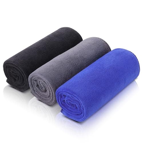 3 Pack Gym Towels Men Small Microfibre Sports Sweat Towels Black,Blue,Grey