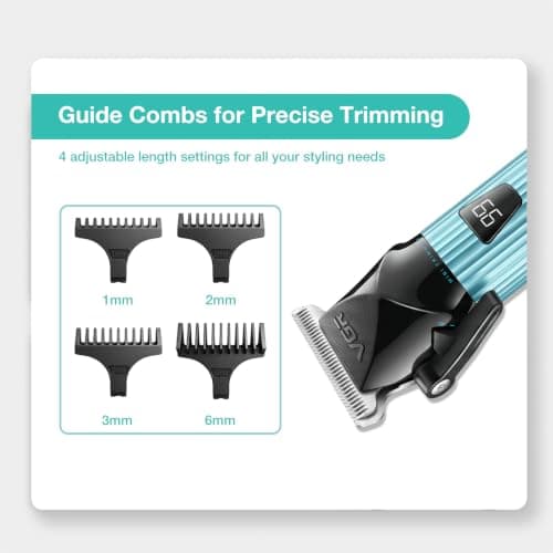VGR 037 Mini Hair Trimmer for Men with Taper Lever and LED Display, Green — view 5
