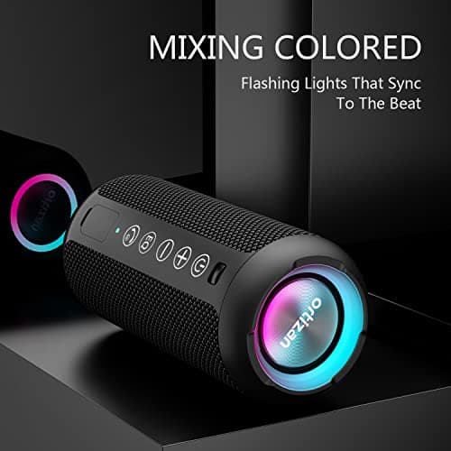 Ortizan Bluetooth Speaker, Speakers Wireless Bluetooth 5.3,IPX7 Waterproof, 24W Stereo Sound, 30H Playtime, RGB Light, TF Card & AUX Portable Bluetooth Speaker for Outdoor Travel, Sport — view 2
