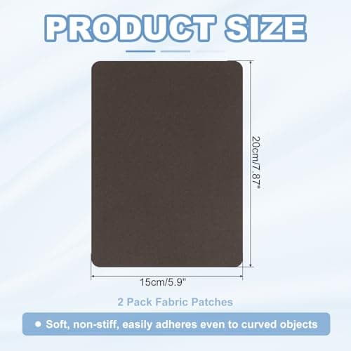 YELARXI Repair Patches 8 x 6IN Twill Fabric 2 Pack Dark Brown — view 2