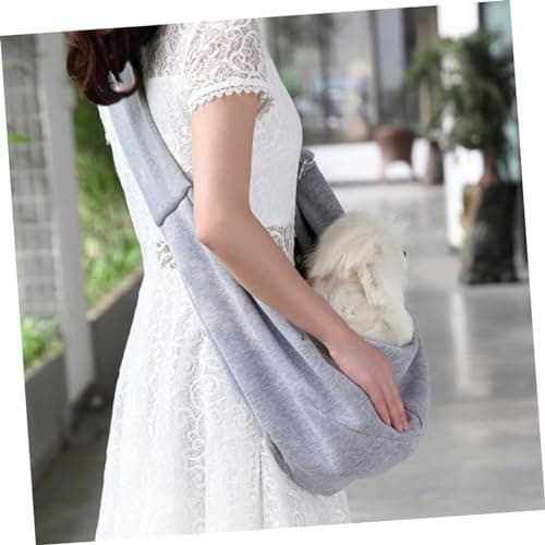 Toddmomy Portable Pet Crossbody Bag Double-sided Design Cotton and Linen Material Sufficient Safety and Simple Style for Outing and Travel as Dog Cat Sling Carrier Handbag Random Color — view 2