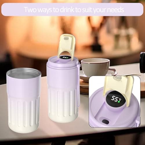 Homealexa Coffee Cup Travel Mugs, Vacuum Insulating Cup 316 Stainless Steel, LED Touch Screen Temperature Gauge, Smart Mug Sealing Bottle 410ml — view 6