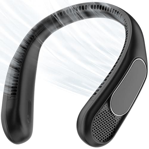 anysun Bladeless Neck Fan, Portable Fan with 66 Air Outlets, 360° Airflow