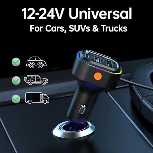 Car USB Charger，6-Port, 18W+15W, QC 3.0 Fast Charging, 1.5m Extension Cable — view 5