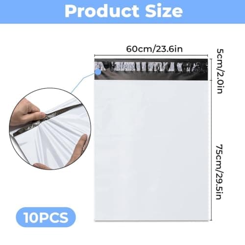 10 Pieces Large Mailing Bags, 60 x 75 cm Plastic Postage Bags, Waterproof — view 3