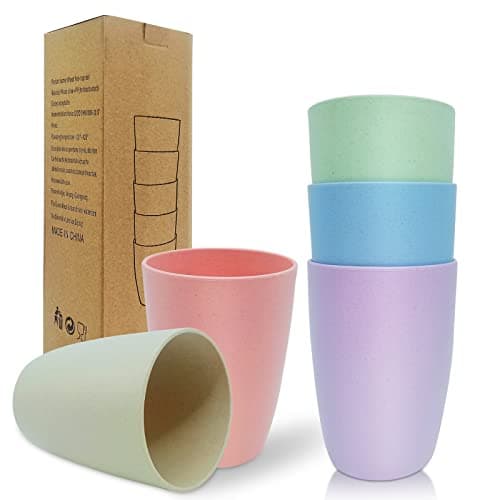 WAIZHIUA 5pcs Plastic Cups 350ml Reusable Unbreakable Tumblers
