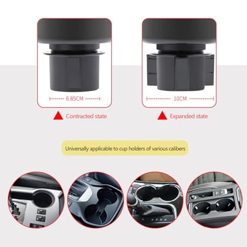 Car Cup Expander Adapter – Holder Insert with Extendable Grip | Multi-Function Drink Slot for Oversized Bottles, Travel Flasks, Cold Brew Containers | Secure Car Interior Accessory for Road — view 5