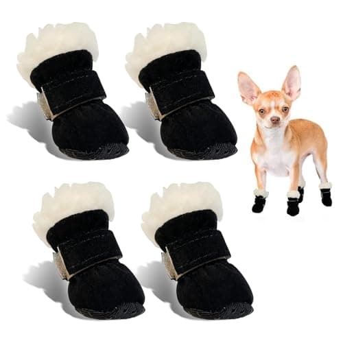 Pet Supplies – Product Title Winter Dog Shoes Warm 4-Pack for Small and Medium Dogs Outdoor Outdoor Winter Washable Boots 4PCS (Black, XL) — view 3