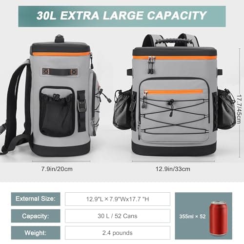 YOUNGOA 30L Cooler Backpack, Large Insulated Leakproof Cool Bag Rucksack — view 2