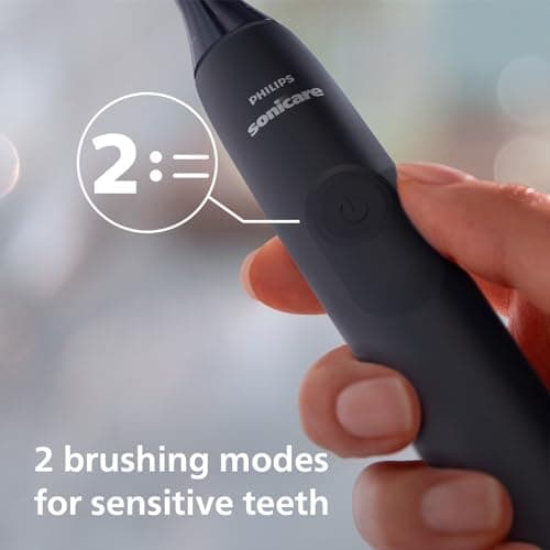 Philips Sonicare 4100 Electric Toothbrush for Adults with 1 x Philips W2 Optimal White Sonic Brush Head in Black, Slim Travel Case and USB Charger — view 5