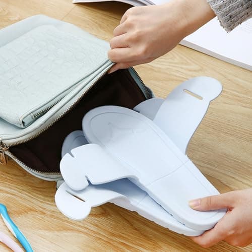 Nuoke sliders,summer slippers,Creative Portable For Summer Travel Business Trips Foldable Outerwear Swimming Hotel Non Home Girls' Heart with Hard Sole (Sky Blue, 6) — view 5