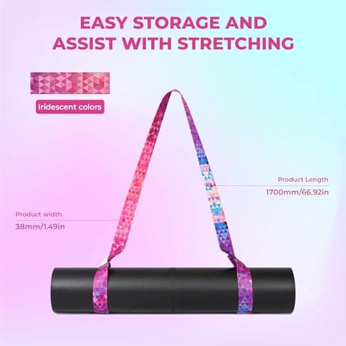 Yoga Mat Strap, Adjustable Multicolor Carrying Shoulder Strap for Yoga Mat — view 3