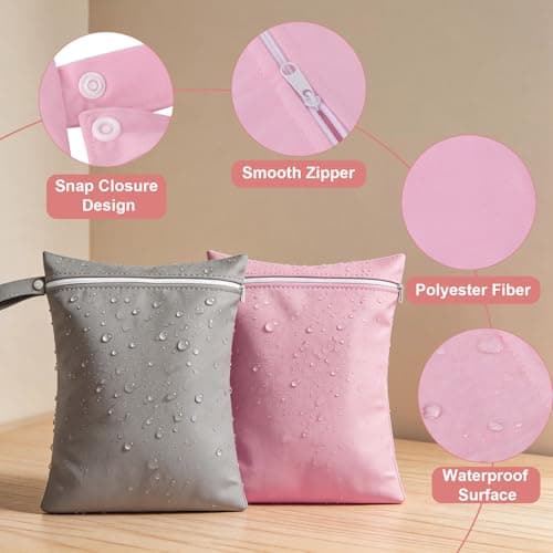 Wet Bag, 40x30 cm Reusable Wet Clothes Bags for Travel, Beach, Pool, Gym — view 4