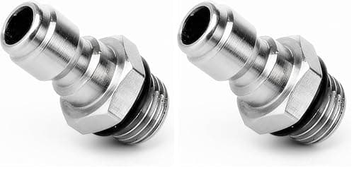 1/4'' Quick Release Connector, 14mm Male Thread to 1/4 inch Quick Release Adapter Pressure Washer Sprayer Snow Foam Lance Bottle Connecting Parts Stainless Steel Coupler (Pack of 2)