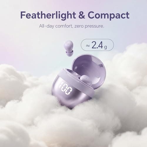 Invisible Mini Small Purple Earbuds Hidden Tiny Earphones for Small Ears — view 4