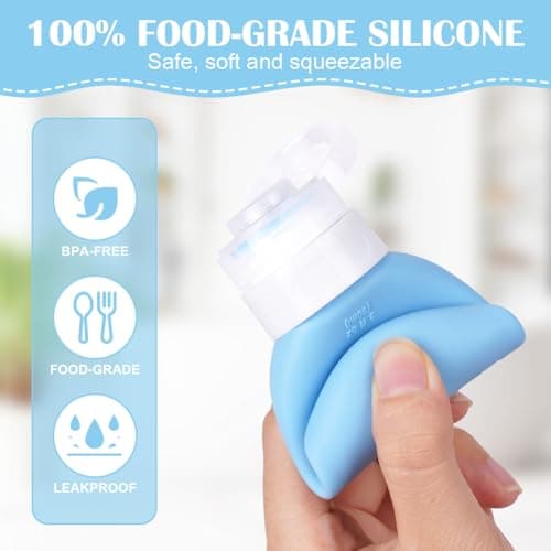 OSDUE Silicone Travel Bottle, 7 Pack Set 90ml Squeezy Travel Bottles Leak Proof Refillable Squeezable Containers Pots for Lotion Liquid Shampoos Soap and Toiletries — view 3