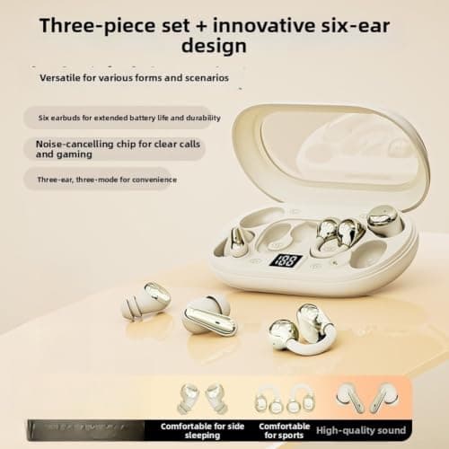 3-in-1 Wireless Earbuds 6.0 Surround Sound 3-in-1 Wireless Earbuds(Beige) — view 2