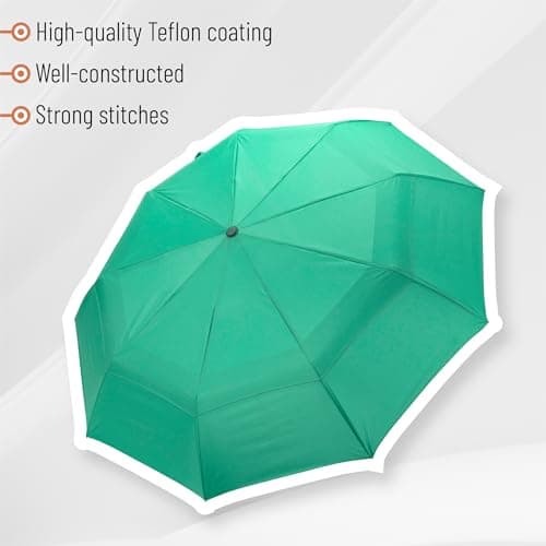 Mr. Pen- Windproof Travel Umbrella, Small Water-Resistant Automatic Folding Umbrella for Rain and Sun, Light, Compact and Portable for Women & Men, Fits Car & Backpack, Spring Green, 42 inches, Modern — view 5