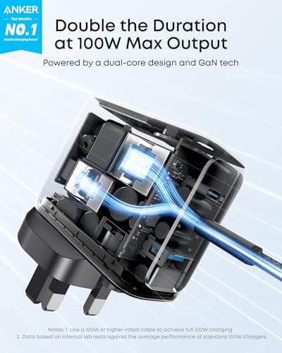 Anker 100W USB C Charger, 3-Port GaN, Smart Display, Touch Control — view 2