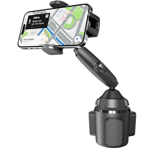 APPS2Car Car Phone Holder Cup Holder Phone Mount Adjustable Long Arm Cup Phone Holder Cradle Car Mount for iPhone Samsung Smartphones