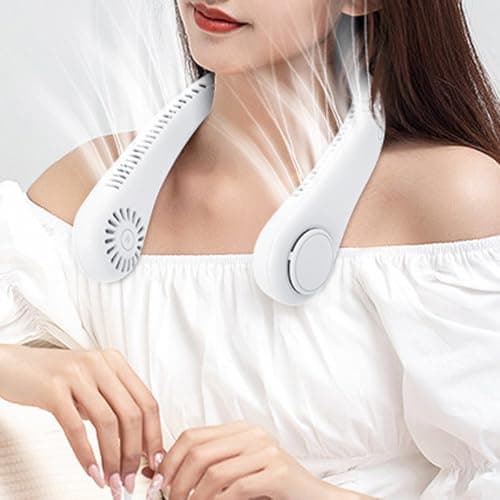 Hsthe Sea Portable Neck Fan Hands Free Bladeless Mini Fan with 360°Cooling Airflow, 3 Wind Speed for Sports Outdoor Indoor — view 6