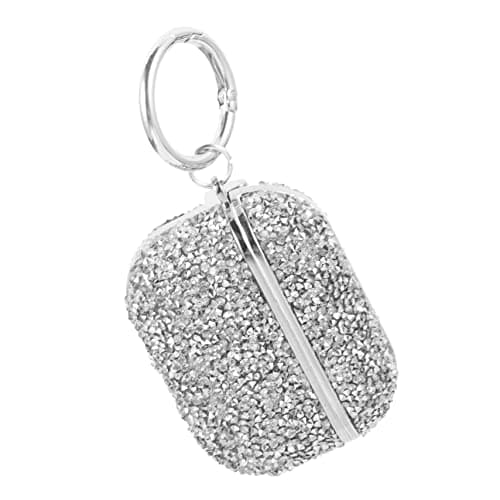 Operitacx Glitter Earbuds Protective Case for Wireless Earphone 1st Gen Silver Charging Case Cover Decorative Earbud Protector for Travel