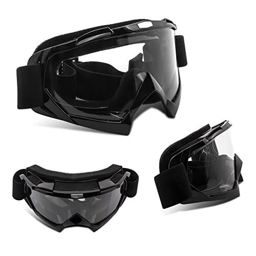 4-FQ Motorcycle Goggles Dirt Bike ATV Goggles(Black frame+Clear lens) — view 5