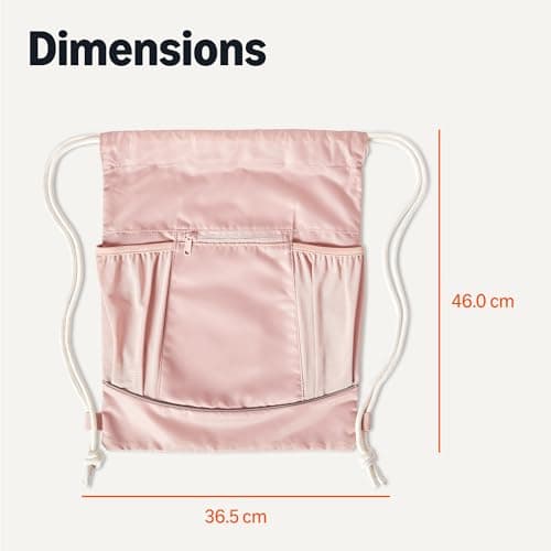 Amazon Basics Drawstring Lightweight Gym Bag Soccer Backpack, Large, Pink — view 5
