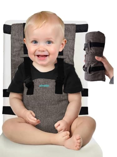 Travel Highchair Lightweight and Foldable, Booster Seat dining chair with Adjustable 3-Point Safety Harness, Compact Portable High Chair, Toddler Baby Seat for Travel, Restaurants, Camping, 6–36Months