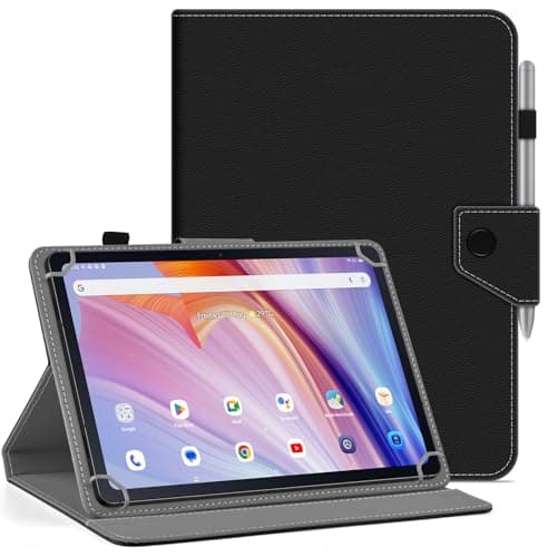 KATUMO Folio Leather Universal Case for 9.6-11 Inch Tablet, Black