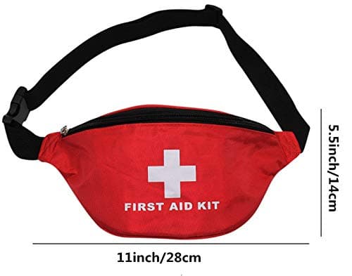 Aranticy First Aid Bag Waist Pack, Empty First Aid Kit Survival Fanny Pack Emergency Medical Hip Waist Bag Pouch Rescue Purse Pocket Pills Drugs Package Container Organizer for Travel Home Outdoor — view 3