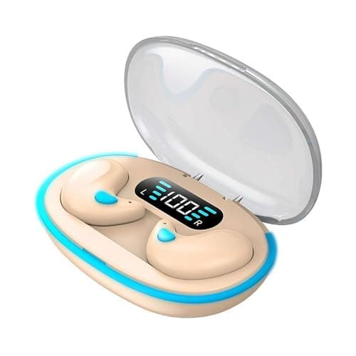 Invisible Sleep Earphone IPX5 Waterproof 5.3 Earbuds Stereo D7X4 Headset 2025 New Mini Headphones Bluetooth X5 vibrate Multifunctional trellis, Trellis earphones, Computer silicone noise (Skin color)