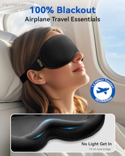 Facemoon Blackout Eye Mask, 3D Weighted Sleep Mask, Travel Essentials — view 2