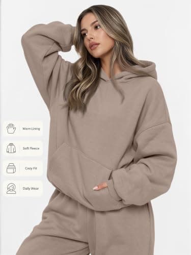 LILLUSORY Womens 2 Piece Tracksuits Full Lounge Wear Sets UK Coffee Grey S — view 3