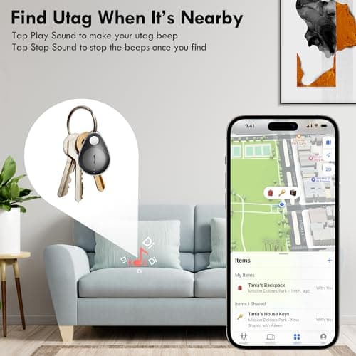 UtagPro GPS Tracker Hidden, Bluetooth Tracker Works with Apple Find My (iOS only), Waterproof, Lost Mode, No Monthly Fee, Mfi Certified, Suitable for Clothing, Shoes, Backpack, Luggage, Keys (Black) — view 4