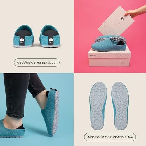 mahabis | Unisex Slippers | Lite Collection | Vegan | Ultra Lightweight | EVA Sole | Bold Colourful Design | Lining Free | Sky & Grey | Size 8.5-9 — view 5