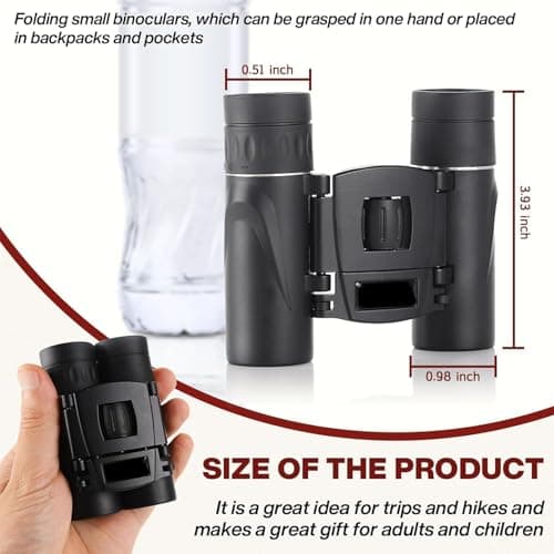 8X21 Binoculars Black, Compact High-Definition Binoculars for Adults & Kids with Universal Phone Clip – Perfect for Bird Watching, Travel, Camping, Concerts & Outdoor Activities — view 3