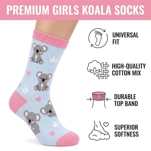 prezentz Koala Gifts for Girls Koala Makeup Bag Socks and Keyring Set — view 4