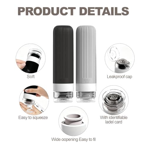16 Pcs Travel Silicone Toiletry Bottles Leak Proof Containers Set — view 3