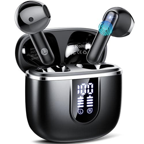 Wireless Earbuds, Bluetooth 5.4 Headphones in Ear with HiFi Stereo Deep Bass, Wireless Earphones with 4 ENC Noise Cancelling Mic, 40H Playtime Mini Bluetooth Earbuds, IP7 Waterproof, USB-C Fast Charge