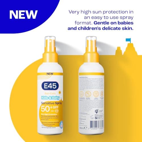 E45 SPF50+ Sensitive Sunscreen Spray Pack 2 x 180ml – Kids & Baby Spray + Sensitive Body Spray – UVA & UVB Protection for Dry, Sensitive & Eczema-Prone Skin — view 5