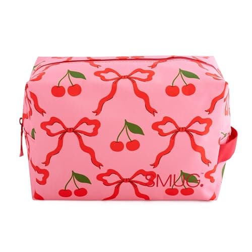 SMUG Wash Bag | Waterproof Travel Toiletry Bags for Travelling, Gym, Shower, Shaving, Toiletries, Cosmetics & Makeup Bag | Large Washbag for Men & Women | Spacious & Easy to Clean | Red Cherries — view 2