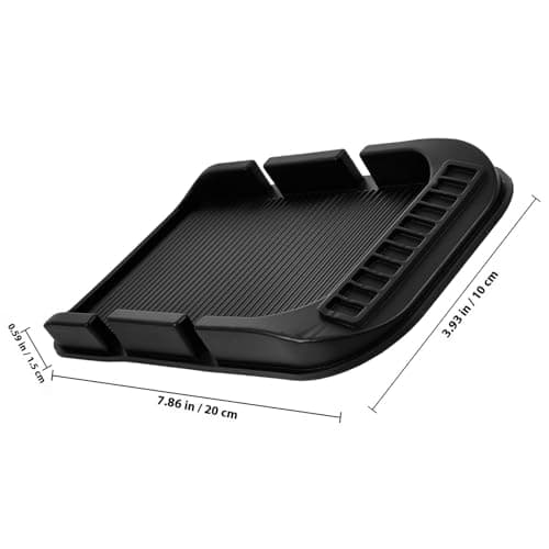 Veemoon car dashboard phone holder car dashboard mat secure placement double slot design car dashboard black PVC for cellphones — view 2