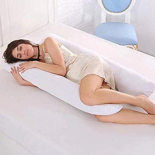 Comfort Collections U-Shaped Pillow Cover Only – 9FT | Soft Polyester, Envelope Sleeveless Closure | Pregnancy Maternity Body Pillowcase | Replacement U Pillow Cover White