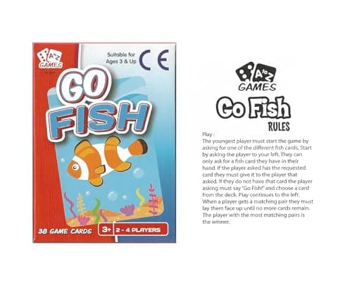 A-Z Go Fish Card Game | Travel Games for Kids, Kids Card Games - 38 Game Cards for 2-4 Players — view 2