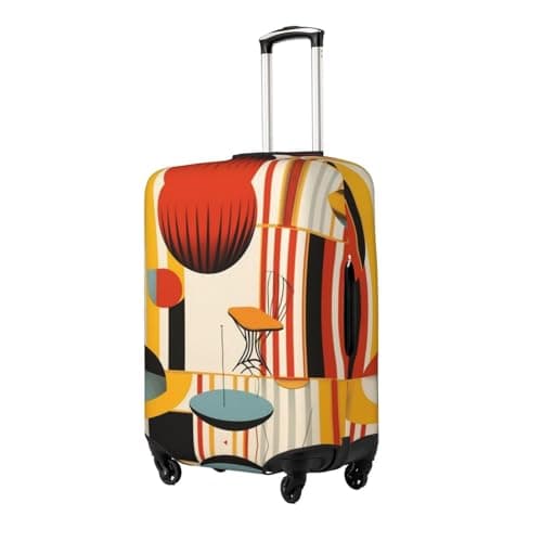 HCVXBSA Elastic Washable Suitcase Protector Cover Luggage Cover with Linen Oil Painting Fit 18-32 Inch Suitcase Travel Accessories, Black, XL — view 2